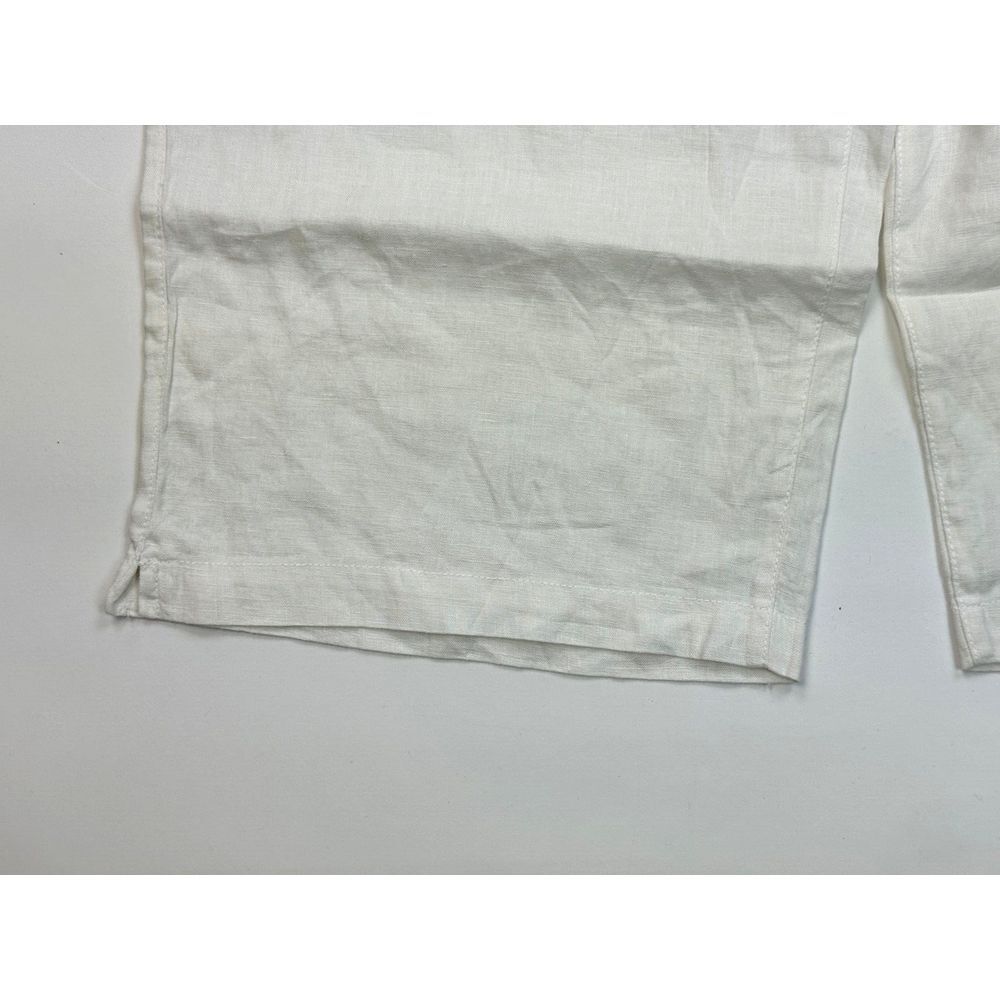 Cynthia Rowley Linen Wide Leg Cropped Pants Women L NWT Elastic Waist Pockets - Picture 9 of 12